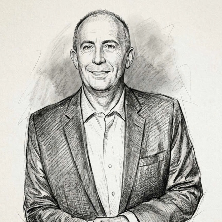 Portrait illustration of James Young